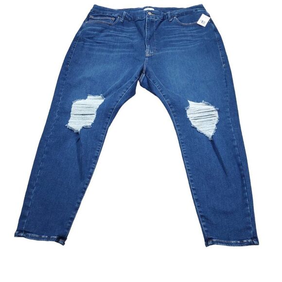 Good American Always Fits Good Legs Ankle Skinny Jeans Distressed Size 28-32 - Picture 1 of 11